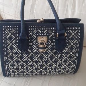 Denim Rhinestone Purse